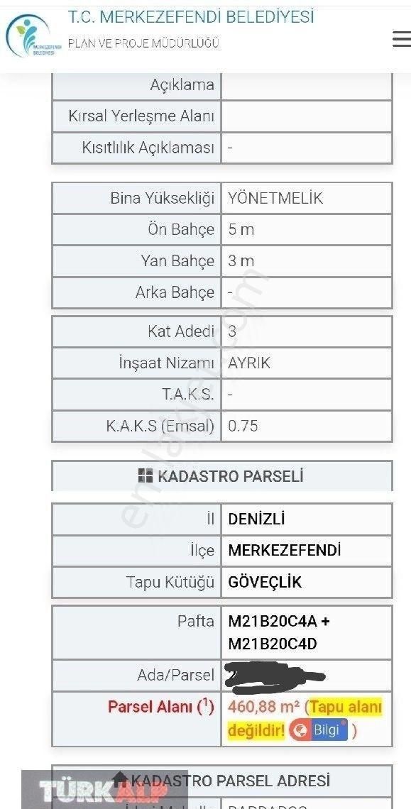 Merkezefendi Altındere Satılık Konut İmarlı Denizli Altındere Fırsat Arsa