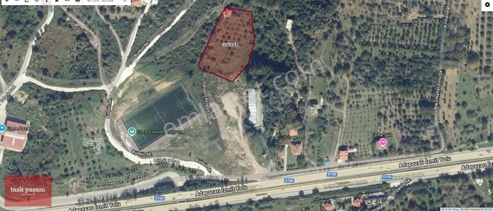 Kartepe Eşme Satılık Tarla Kocaeli Kartepe Eskieşme Harmanlar 2,800m2 Hisseli Satılık Arazi