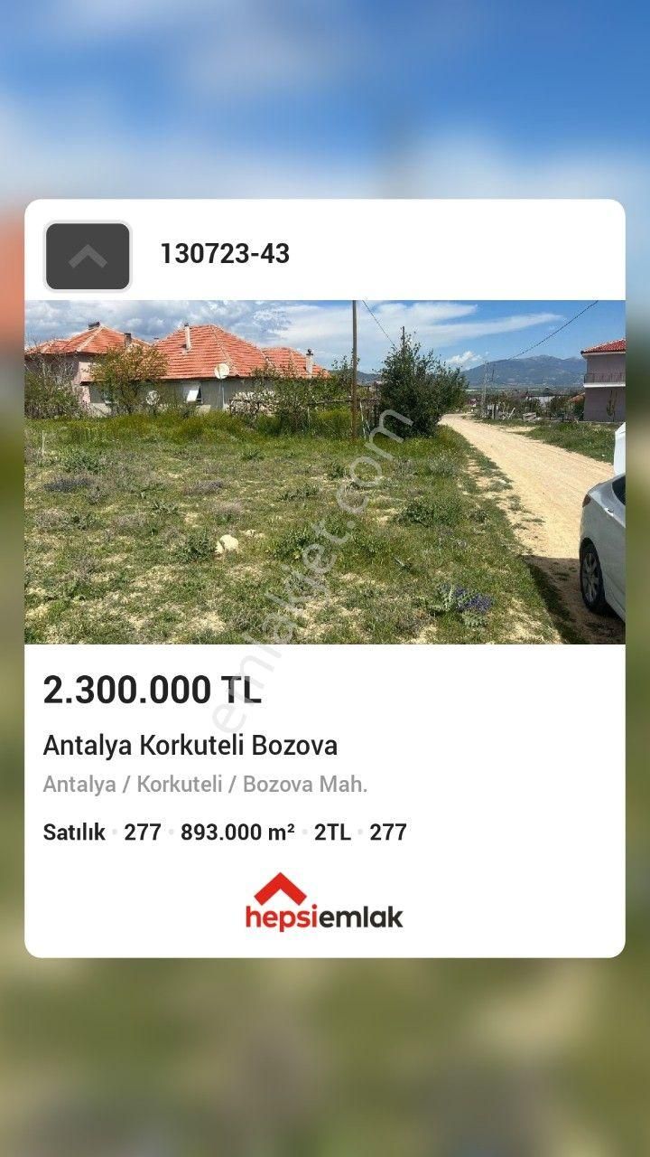 Korkuteli Bozova Satılık Tarla Antalya Korkutelisatilik Arsa