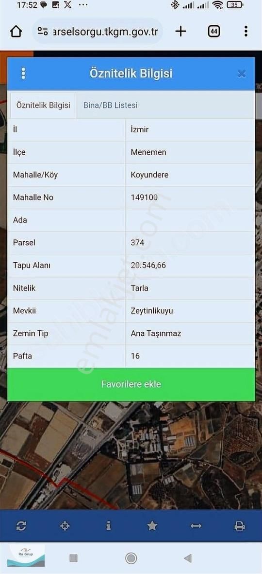 İzmir Menemen Çevre Yoluna 1 Parsel Mesafede 20546m2 Kupon Arazi - Görsel 3