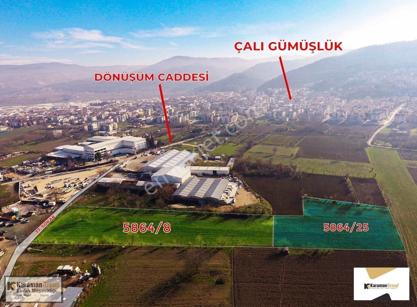 Nilüfer Çalı Satılık Tarla Bursa Nilüfer Çalı Sanayi Yanı 11358m2 Satılık Yola Cephe Tarla