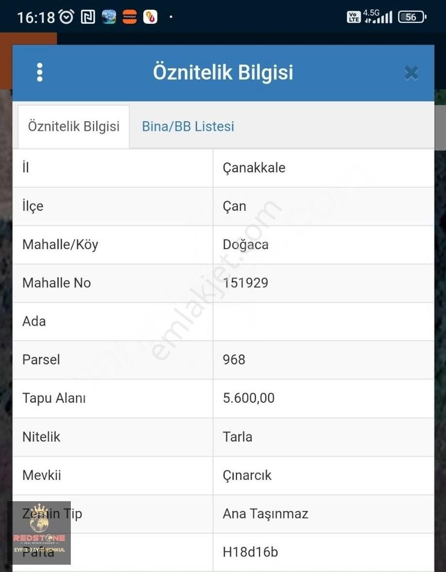 Çan Doğaca Köyü Satılık Tarla Çanakkale Çan Doganca Köyünde Satılık Tarla