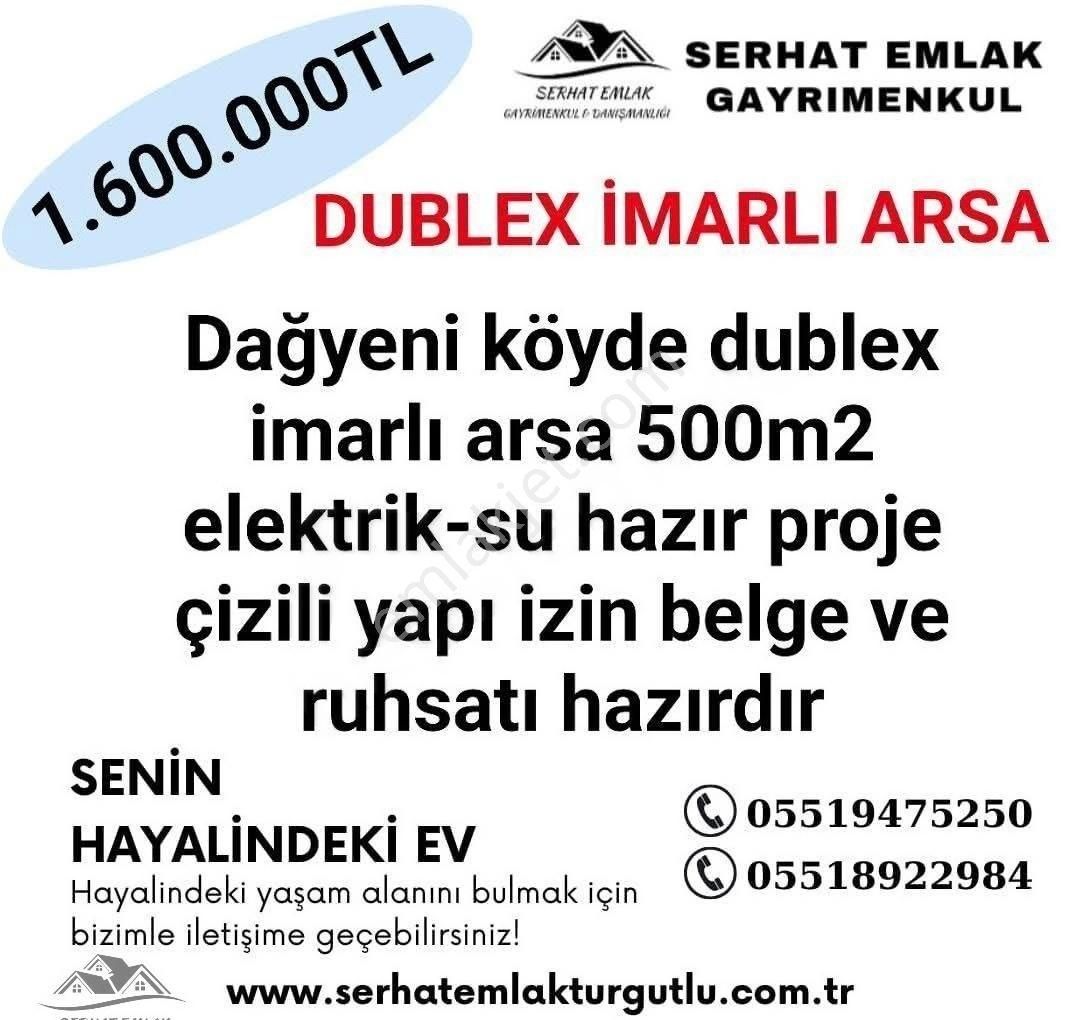 Turgutlu Dağyeniköy Satılık Konut İmarlı Turgutlu Satılık Dağyeni Köyde 500m2 Dublex İmarlı Arsa Elektrik Su Yapı İzin Ve Ruhsat Proje Hazır