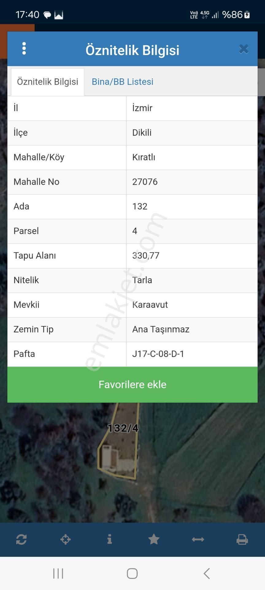 İzmir Dikili Kıratlıda Acil Satılık İçinde Evi Olan 330m2 Tarla - Görsel 8