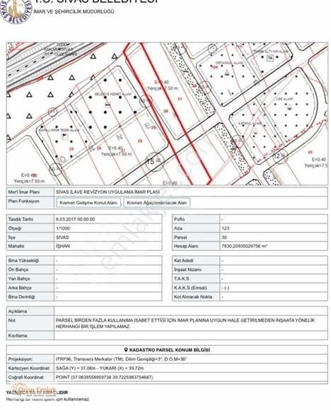 Sivas Merkez Eğriköprü Satılık Villa İmarlı Sivas Ozan Emlak'tan İşhan'da 235 M² Yatırımlık Tarla Hissesi