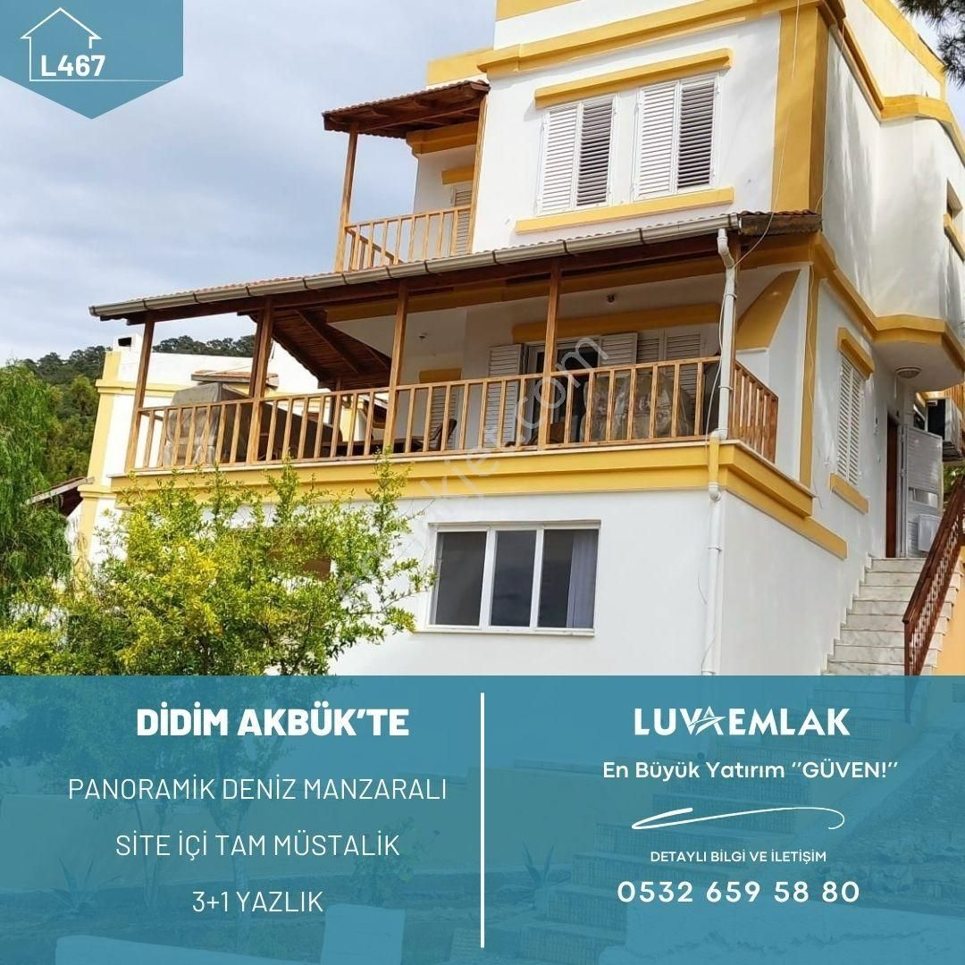 Didim Akbük Kiralık Villa Didim Akbük'te Sürekli Kiralık Panoramik Deniz Manzaralı 3+1 Yazlık