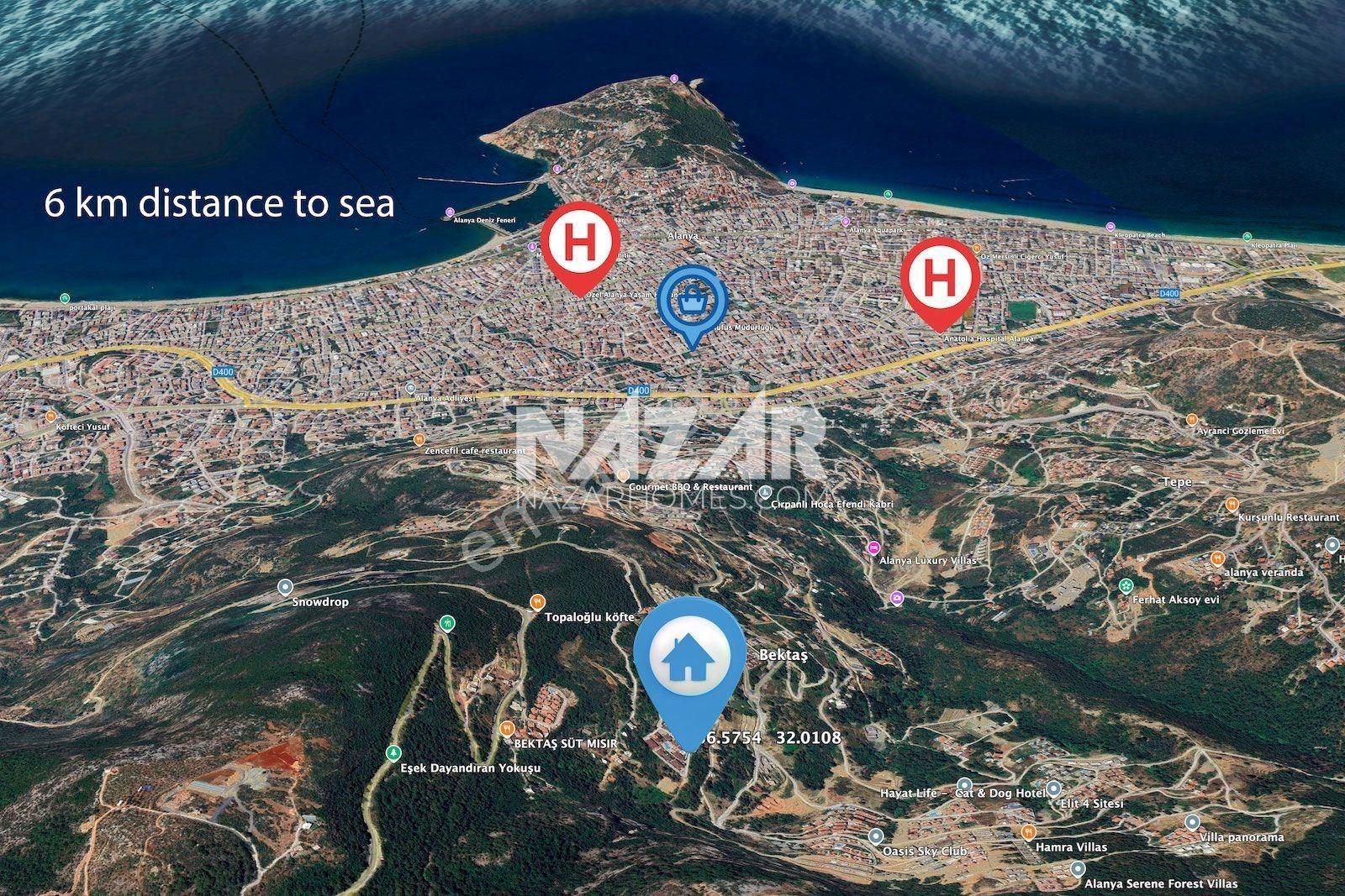 Alanya Bektaş’ta Satılık 3+1 Deniz Manzaralı Daire
