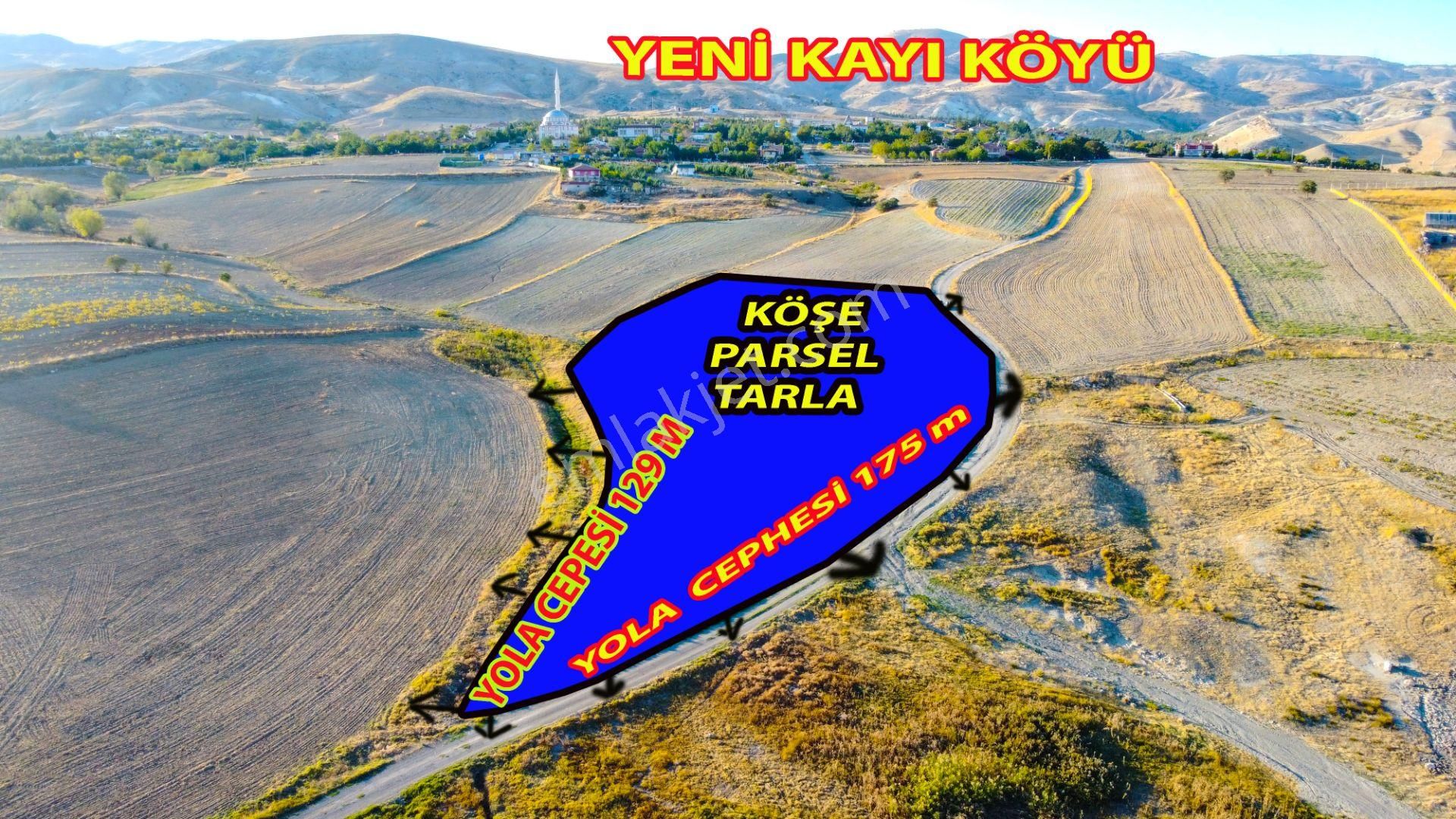 Sincan Yenikayı Satılık Tarla Yenikent Yenikayı'da Tek Tapu Kadastro Yol Cepheli 8 Dönüm Satılık Tarla