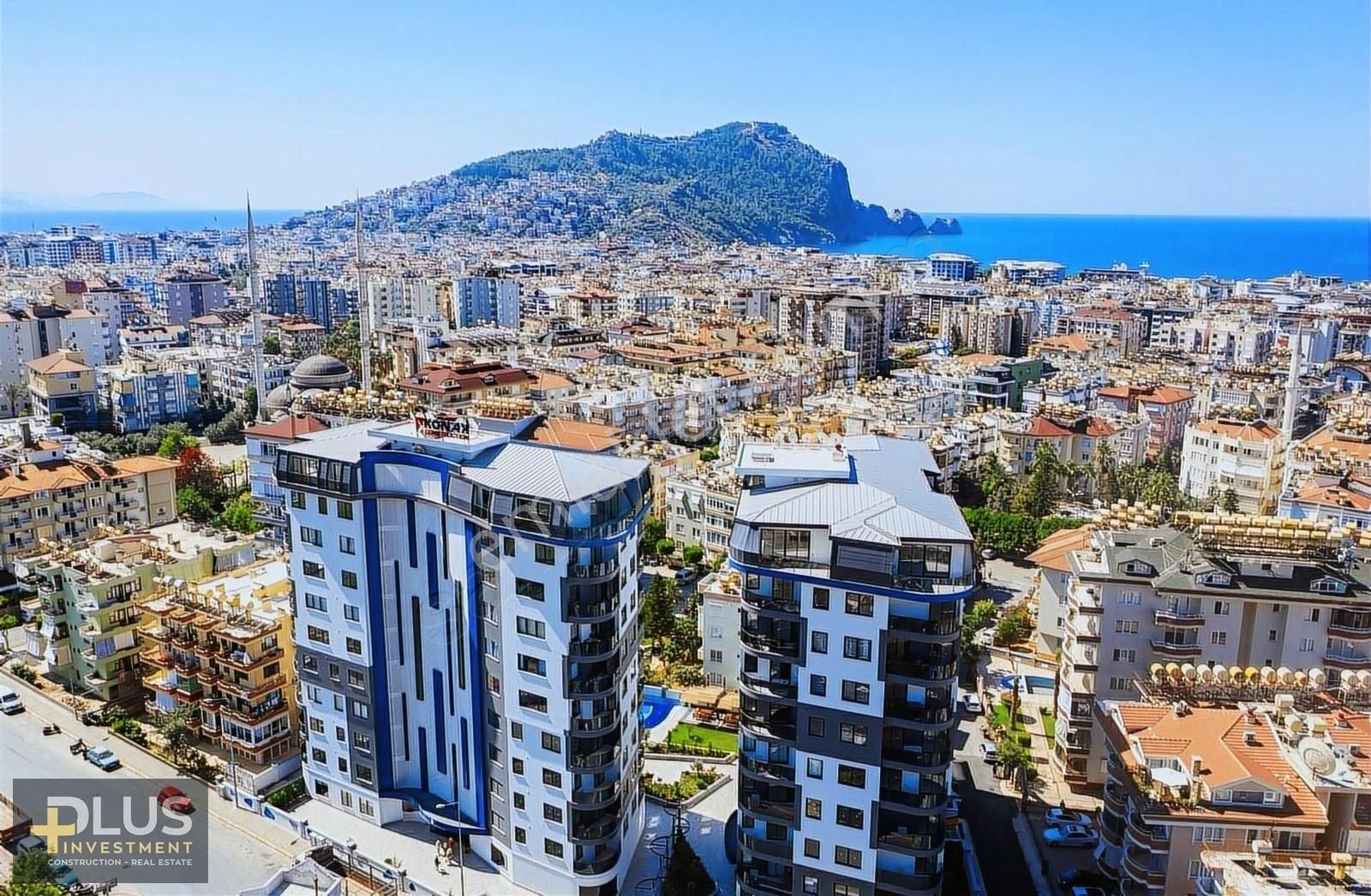 Alanya Kızlar Pınarı Satılık Daire Konak Twin Towers 2'de Deniz Manzaralı Lux Eşyalı Dubleks Daire