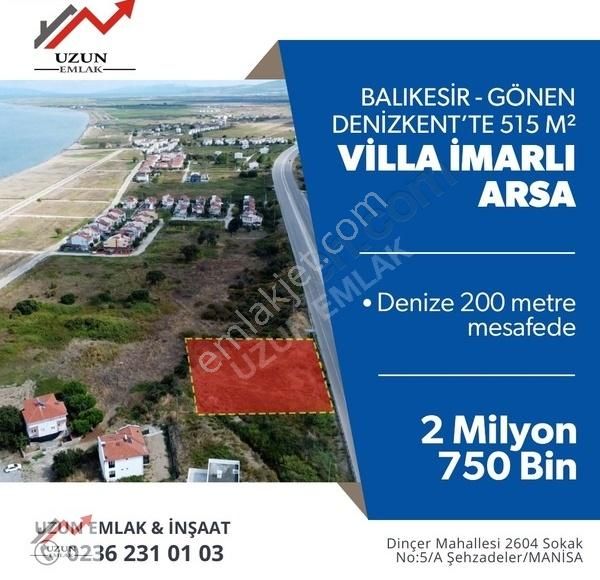 Gönen Altay Satılık Konut İmarlı Balıkesir Gönen Denizken'te Denize 200 Mt Mesafede Villa Arsası