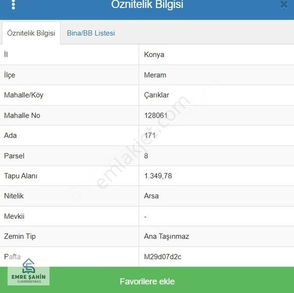 Meram Çarıklar Satılık Konut İmarlı Meram Çarıklar Mah. 1355 M2 Konut İmarlı Müstakil Parsel