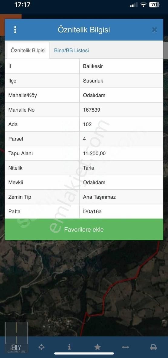 Susurluk Odalıdam Satılık Tarla Hly Gayrimenkulden Susurluk Odalıdam Mah'de 11.200 M2 Tarla