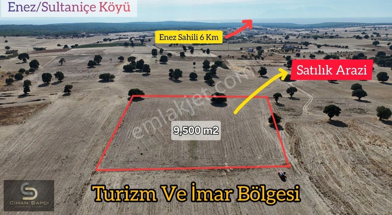 Enez Sultaniçe Köyü Satılık Tarla Cihan Şapçı Gayrimenkul; Turizm Ve İmar Bölgesinde Fırsat Arazi