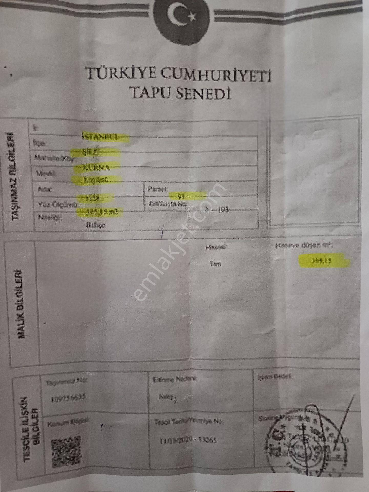 Şile Kurna Satılık Konut İmarlı Şile Kurna'da Yatırımlık Arsa