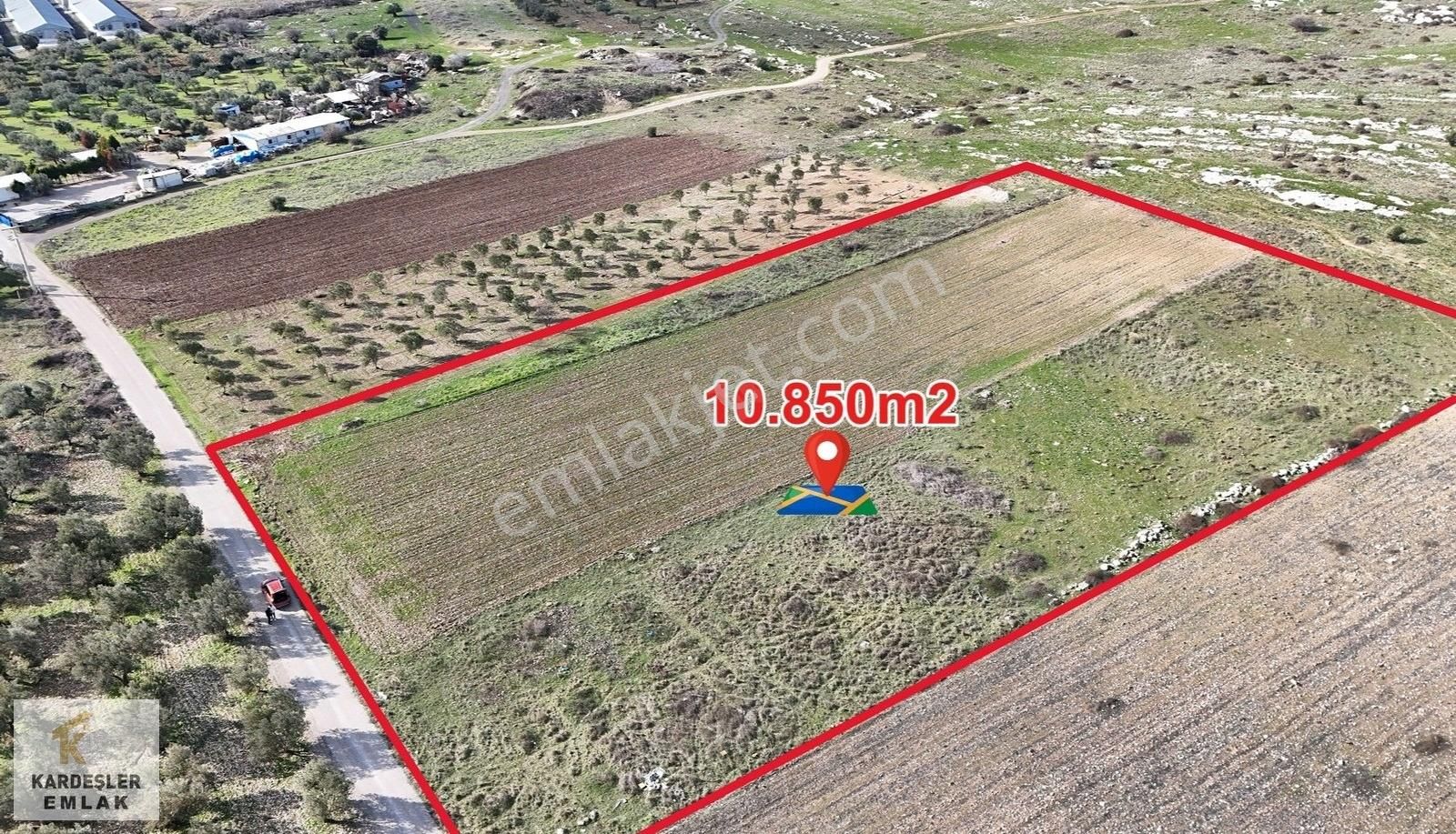 Menemen Yıldırım Satılık Tarla Kardeşler Emlak'tan Paşalar Mevkii 10.850m2 Satılık Tarla