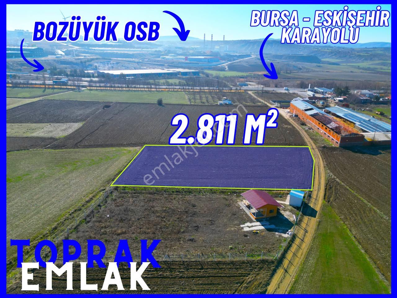 Bozüyük Yeniçepni Köyü Satılık Tarla Bozüyük Osb Karşısı Mor Alanda Prim Yapacak Yatırımlık Yer