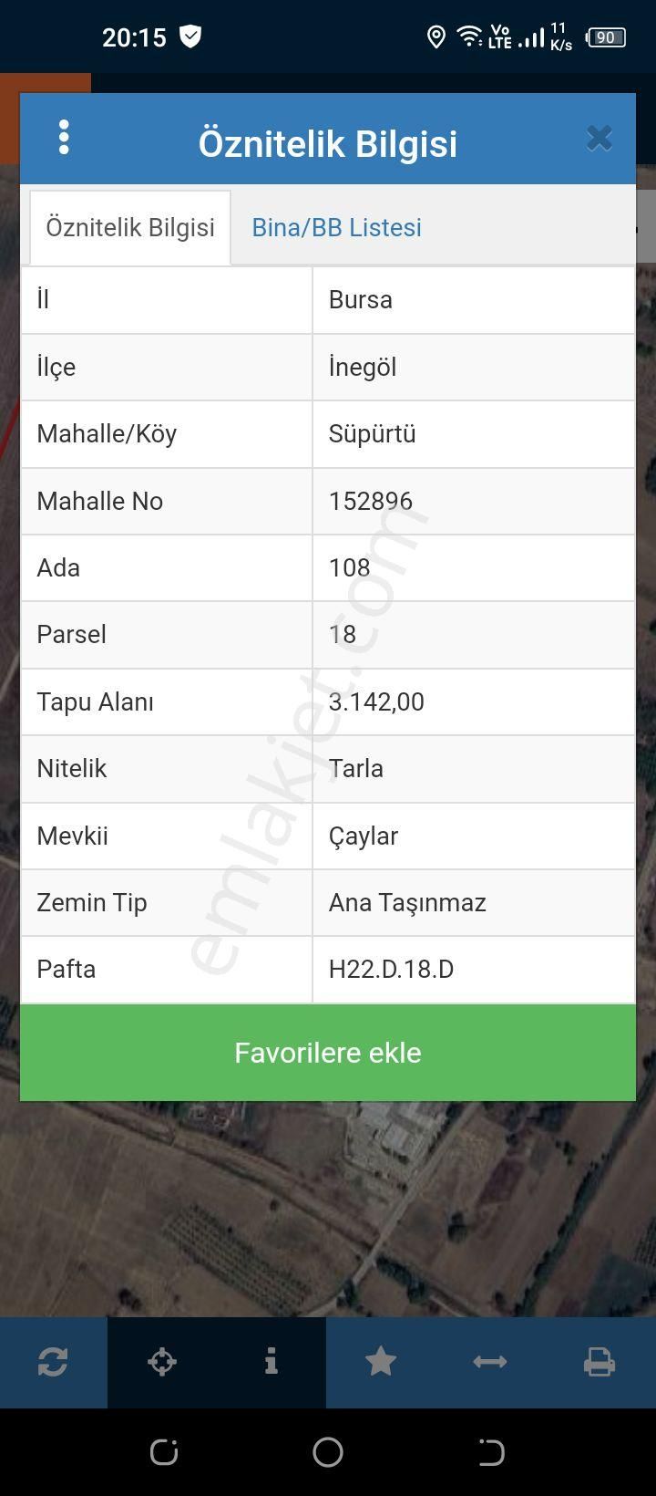 İnegöl Süpürtü Mah.satılk 3.142 M²