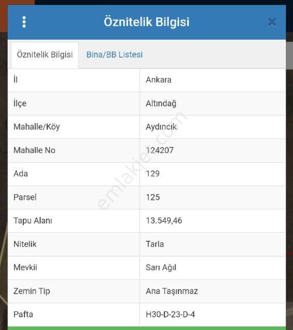 Altındağ Aydıncık Satılık Tarla Acil İhtiyaçtan Satilik