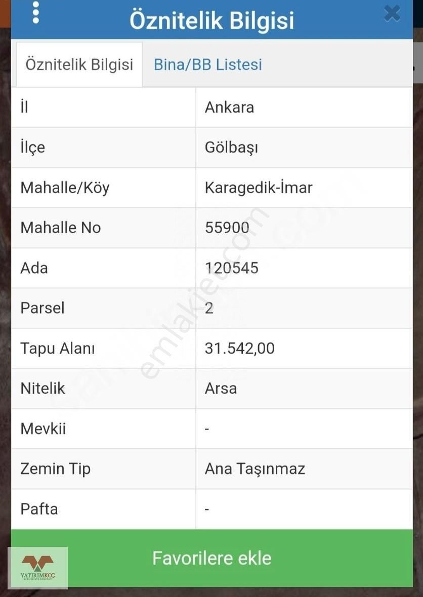 Gölbaşı Karagedik Aydın Satılık Konut İmarlı Gölbaşı Karagedik Bilkent Projesi İçinde İmarlı Arsa Hissesi