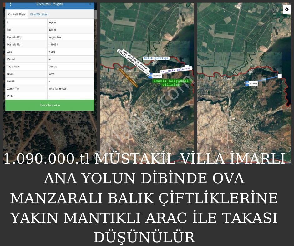 Didim Ak Yeniköy Satılık Villa İmarlı Efsane Fırsat Bu Mevkide Bu Fiyat Yok.