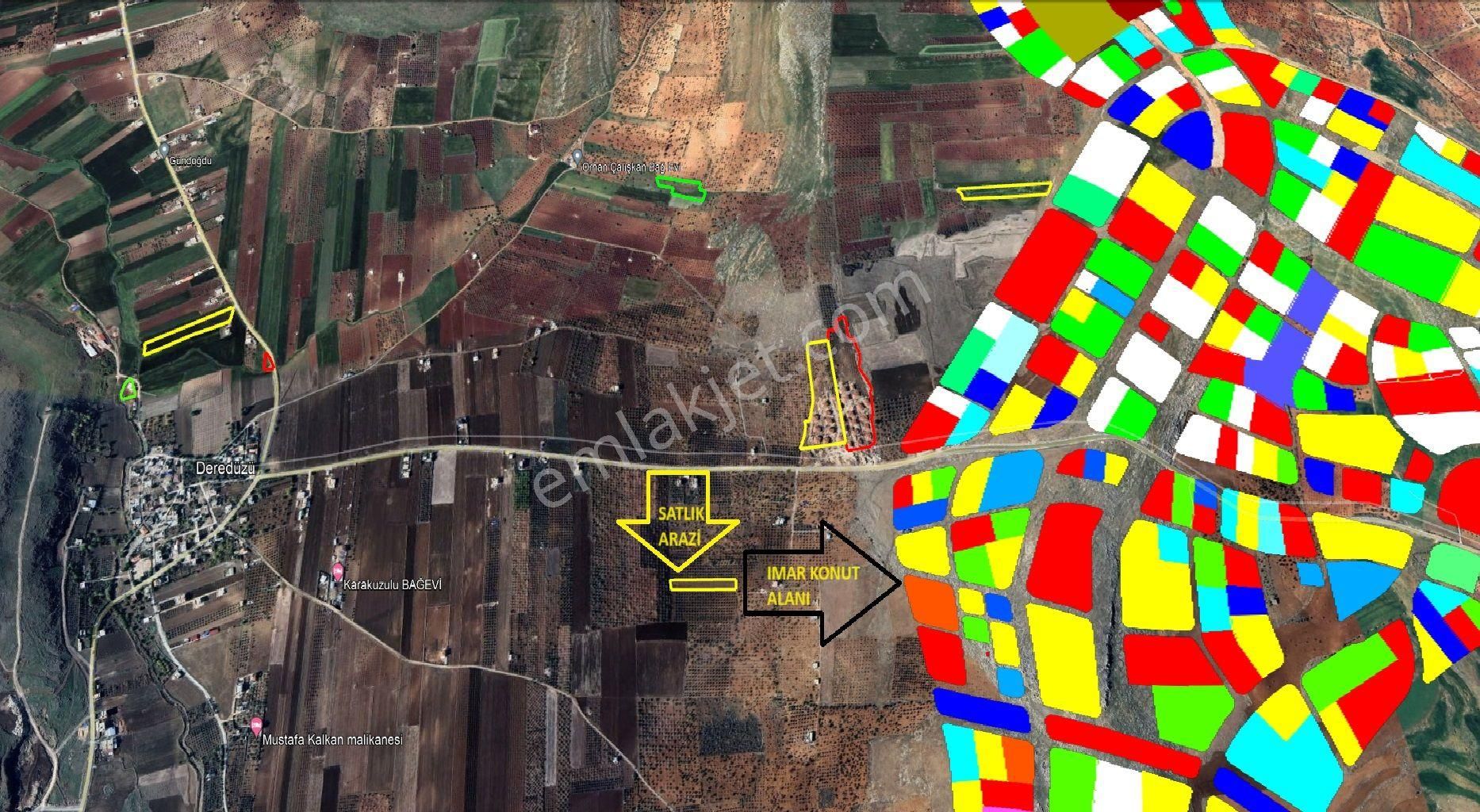 Şahinbey Deredüzü Satılık Tarla Mesken Emlak'dn Deredüzü İmara 350 Metre Mesafede Yatırmlık Arsa