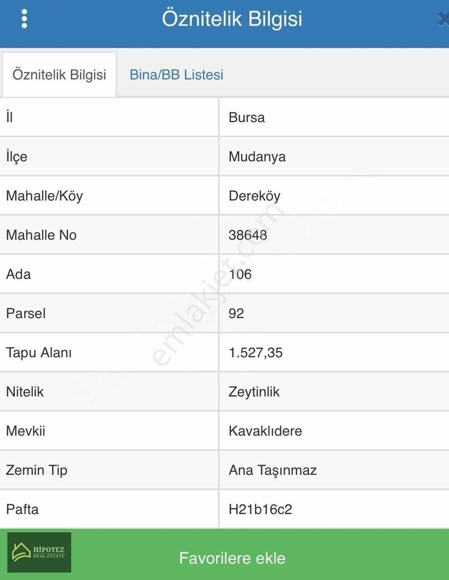 Bursa Mudanya Satılık Muhtelif Arsa Hipotez'den Derekey'de Muhteşem Manzaralı Köy İmarlı Kupon Yer