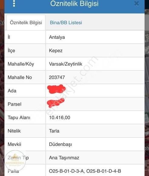 Kepez Zeytinlik Satılık Tarla Varsak Zeytinlik'te Ticari +konut