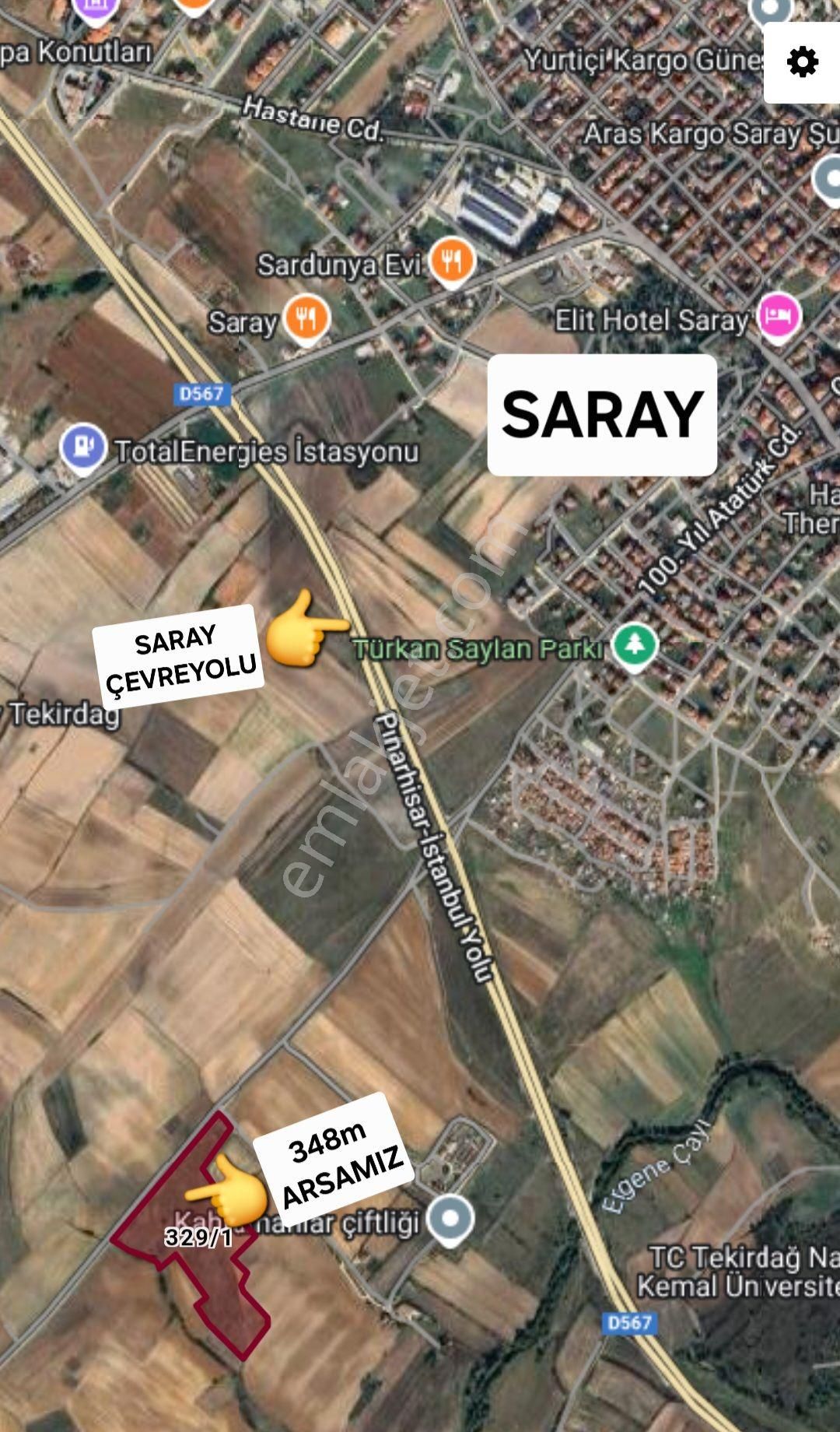 Saray Ayaspaşa Satılık Tarla Saray Ayazpaşa Anayol Üzerinde Merkezi Konumda 348 Metre Hisse