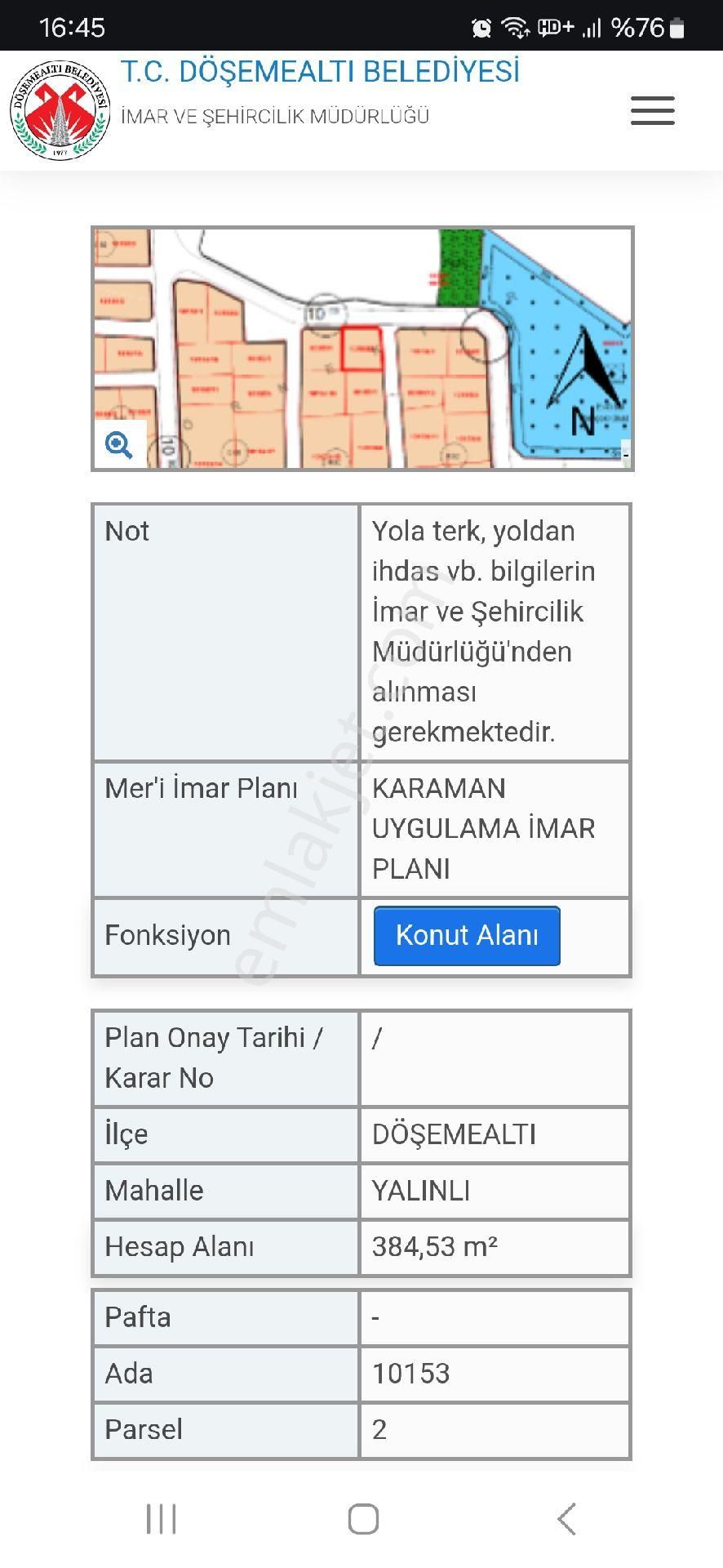 Döşemealtı Yalınlı Satılık Villa İmarlı Antalya Döşemealtı Yalınlı Mahallesi Satılık Köşe Başı Yatırımlık Harika Villa Parsel