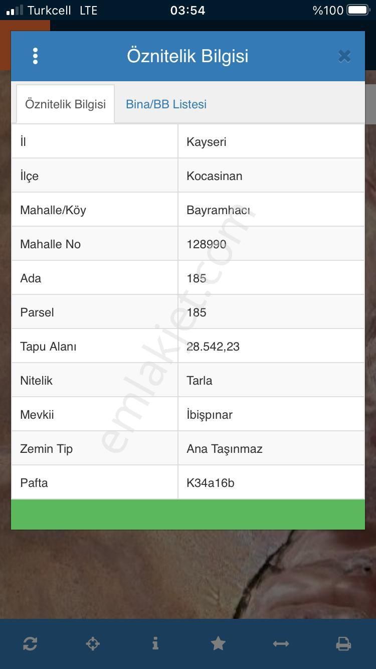 Kocasinan Bayramhacı Satılık Tarla Kocasinan Bayramacı Tek Tapu 28.542 M2yatırımlık Tarla