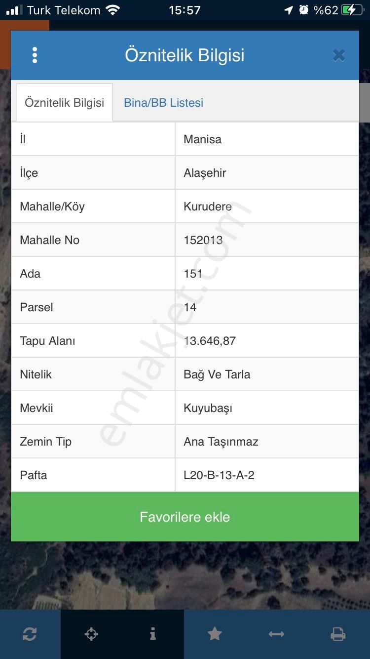 Alaşehir Kurudere Satılık Bağ & Bahçe Bağ Ve Tarla