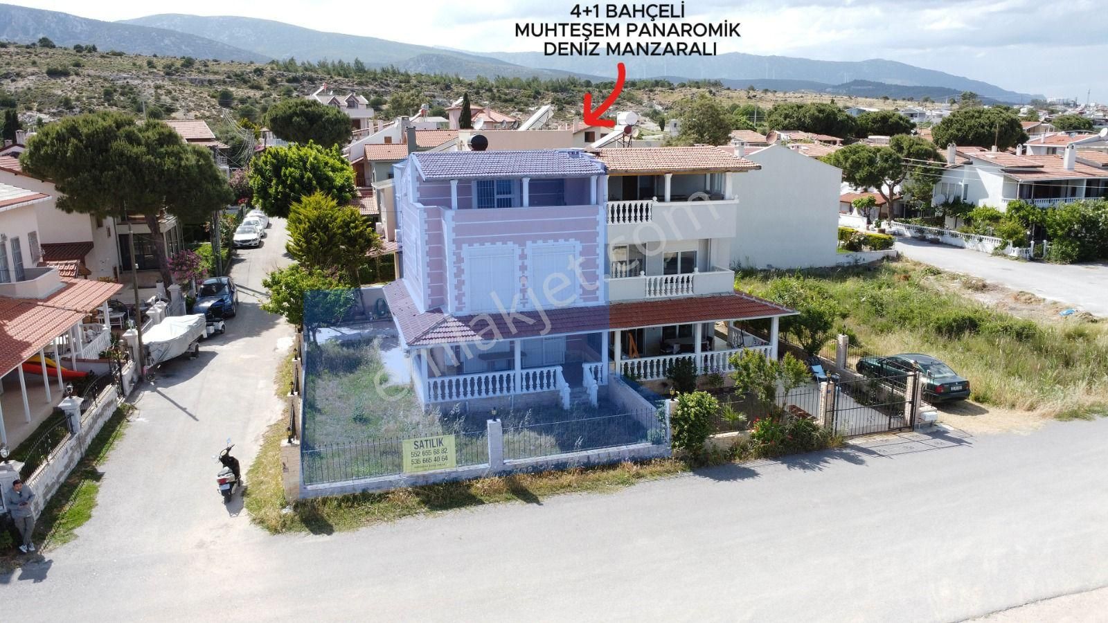 İzmir Karaburun Denize Sıfır Satılık Villa Mordoğan'da Denize Sıfır Panaromik Manzaralı Satılık Villa