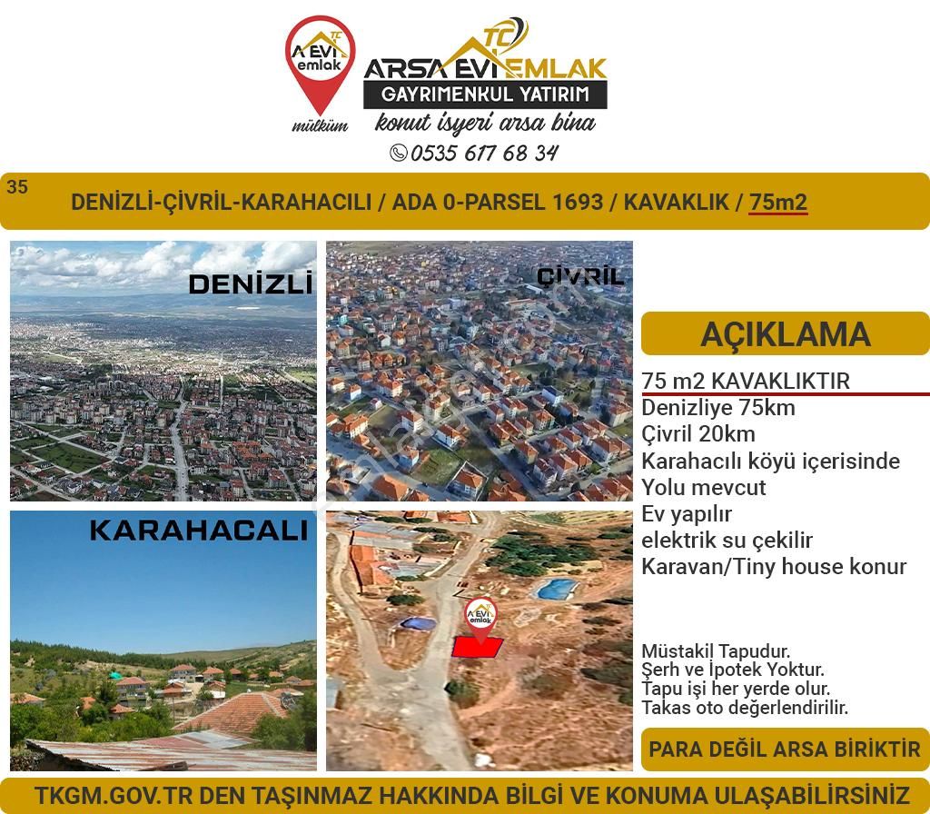 Çivril Karahacılı Satılık Konut İmarlı Denizli-çivril-karahacılı-satılık Kavaklık-75m2