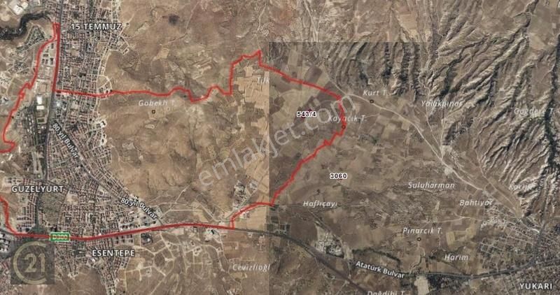 Nevşehir Merkez Güzelyurt Satılık Tarla Güzelyurt'da İmara Yakın 2237m² Yatırımlık Tarla Century21 Zirve