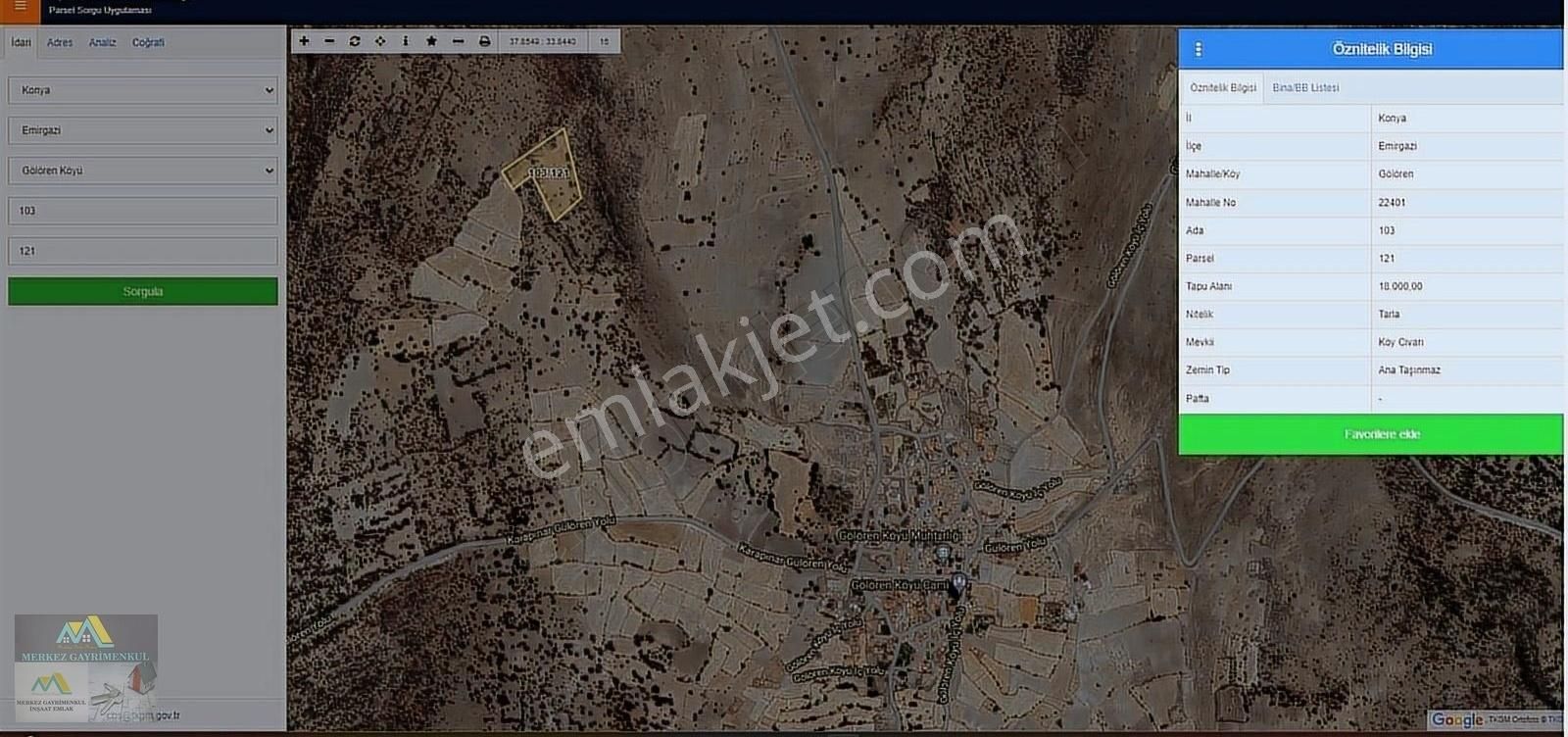 Emirgazi Gölören Satılık Tarla Konya Emirgazi Gölören Köyde Yatırımlık 18.000 M2 Tarla