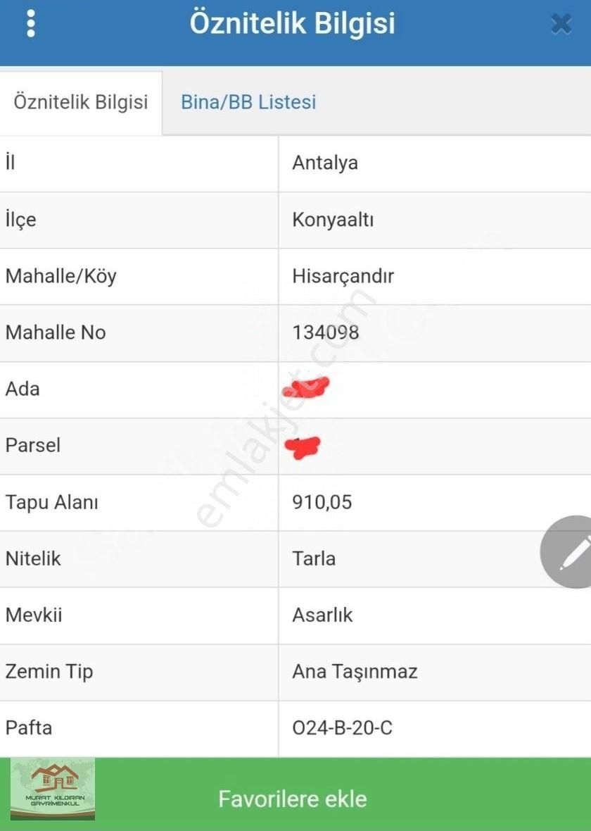 Konyaaltı Hisarçandır Satılık Tarla Hisarçandır'da Yatırımlık Arsa