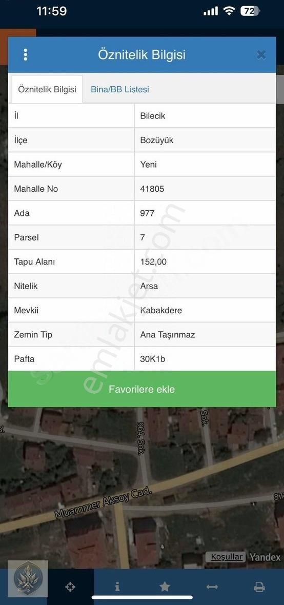 Bozüyük 4 Eylül Satılık Konut İmarlı 4 Eylül Mahallesi 152 M2 2 Kat Konut İmarlı