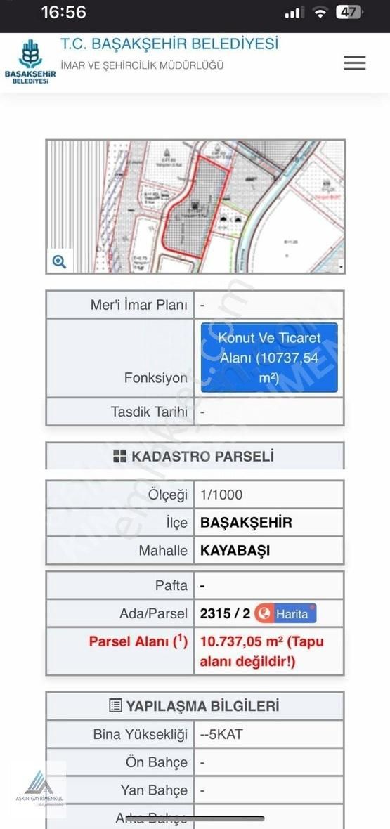 Başakşehir Kayabaşı Satılık Ticari İmarlı Kayaşehir'de Satılık İmarlı Arsa