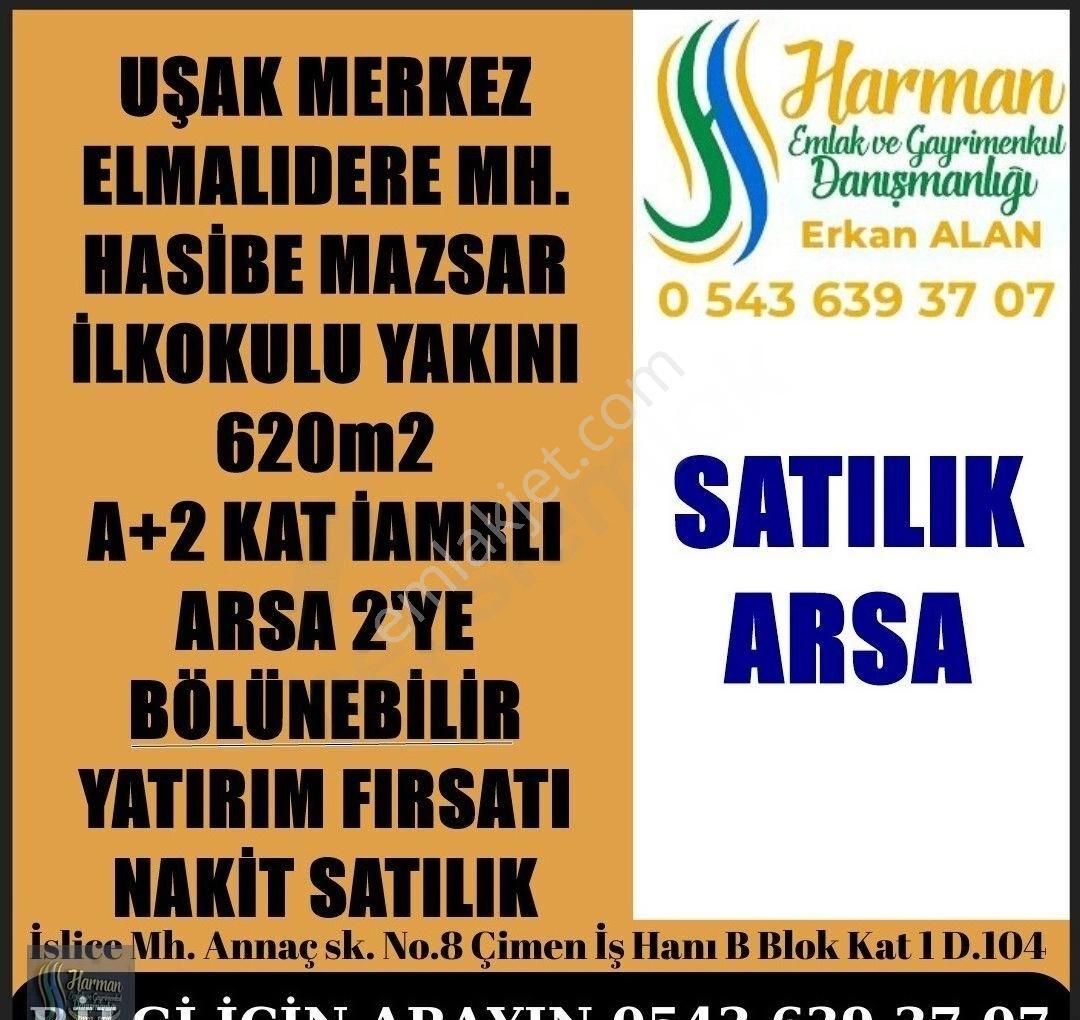 Uşak Merkez Elmalıdere Satılık Konut İmarlı Elmalıdere'de Hazibe Mazhar Okulu Yanı 620m2 Arsa