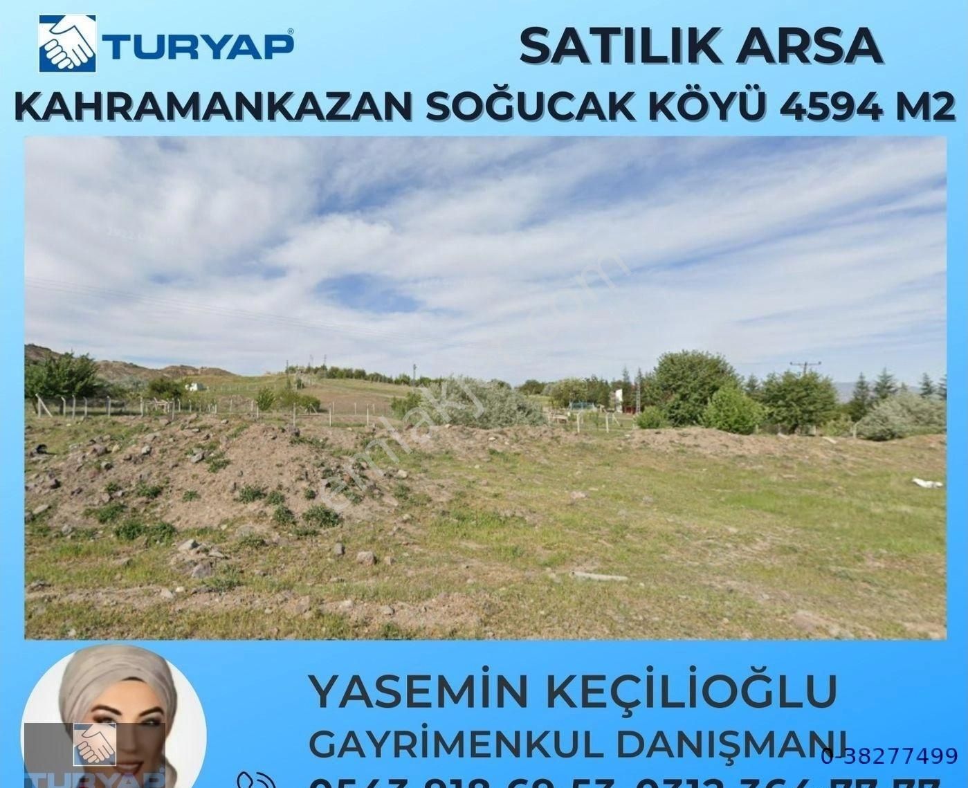 Kahramankazan Soğucak Satılık Tarla Turyap'tan Kahramankazan'da 4594 M2 Düzlükte Satılık Arsa