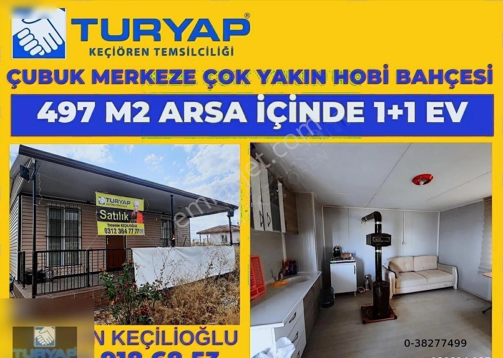 Çubuk Sünlü Satılık Müstakil Ev Turyap'tan Çubuk Sünlü'de 497 M2 Arsası İle 1+1 Prefabrik Ev