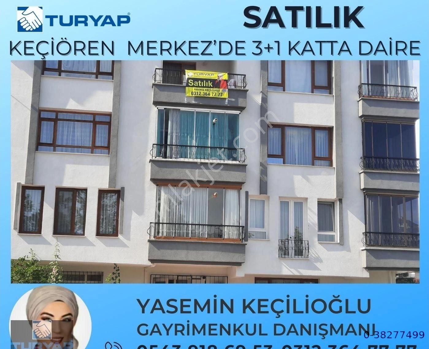 Keçiören Bademlik Satılık Daire Turyap'tan Keçiören Bademlik Mh.3+1 Ön Cephe Parkın Karşısı 3.katta Satılık Daire