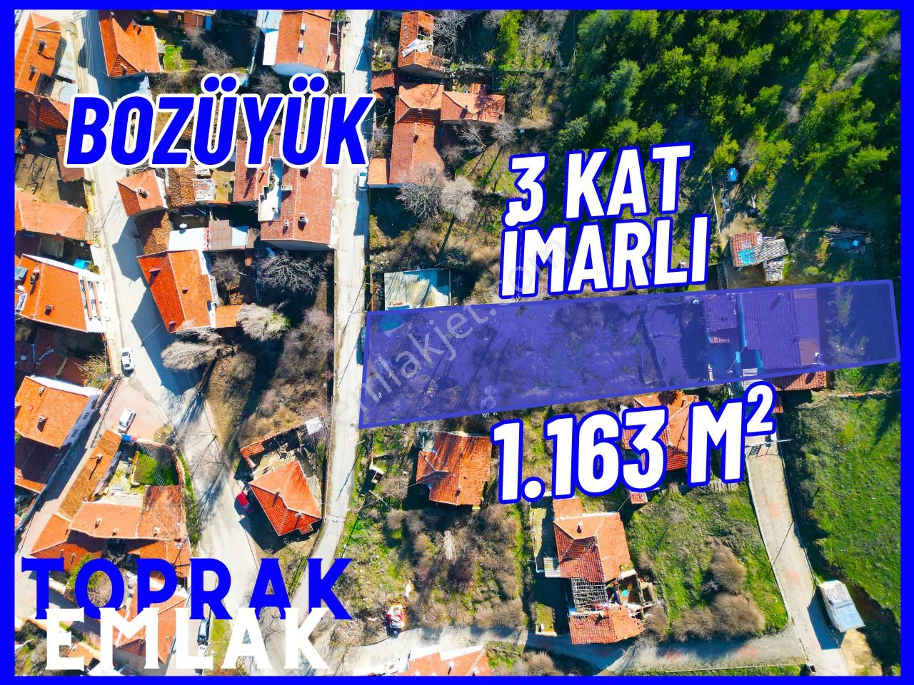 Bozüyük Tekke Satılık Konut İmarlı Bozüyük Belediyeye 400 Metre 3 Kat İmarlı Arsa