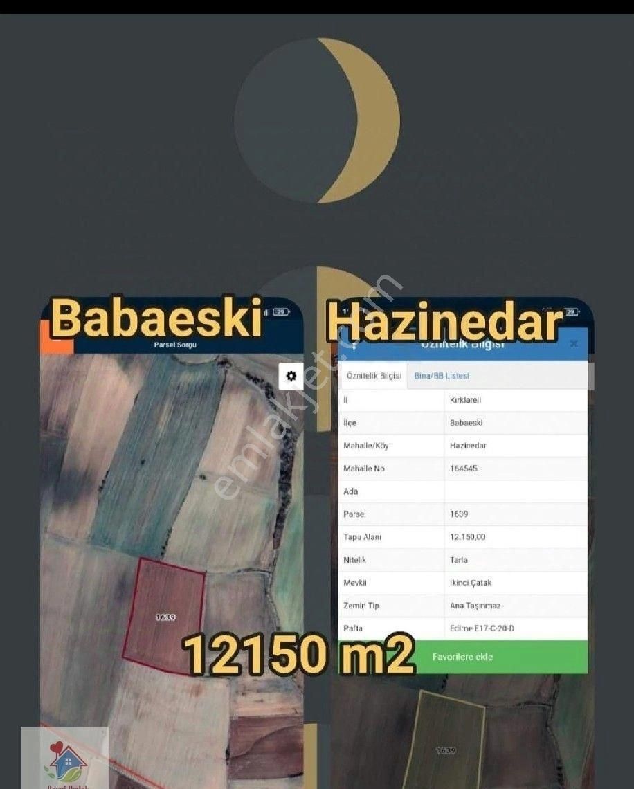 Babaeski Hazinedar Köyü Satılık Tarla Hazinedar Köyü Satılık Tarla