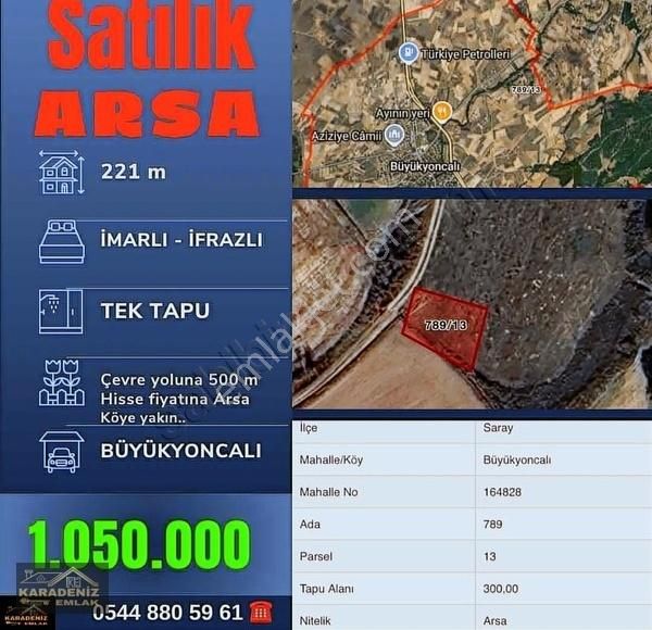 Saray Bozoba Satılık Konut İmarlı Kasımereği Cadde Cephe Arsa