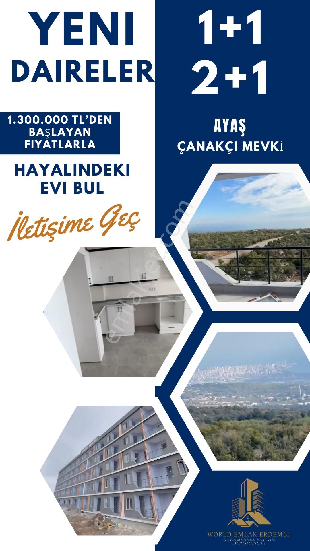 Erdemli Ayaş Satılık Daire Erdemli Ayaşta Doğa İle İç İçe Satılık Yeni Daireler 1.300.000 Tl'den Başlayan Fiyatlarla