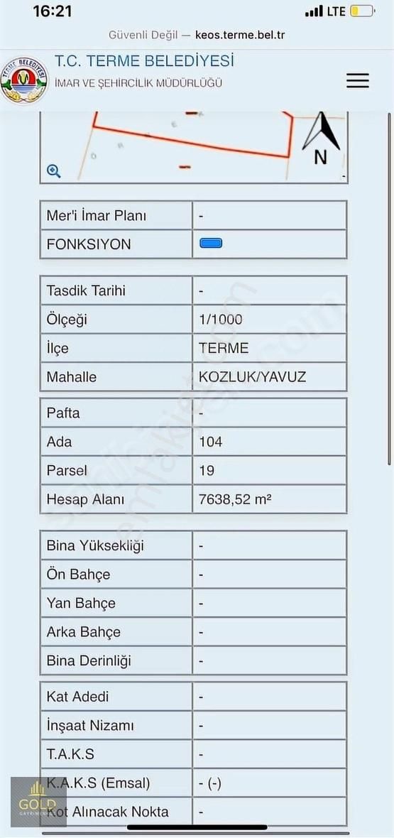 Terme Kozluk Satılık Tarla Terme Kozlukta Satılık Toplam 14.820 M2 Tarla