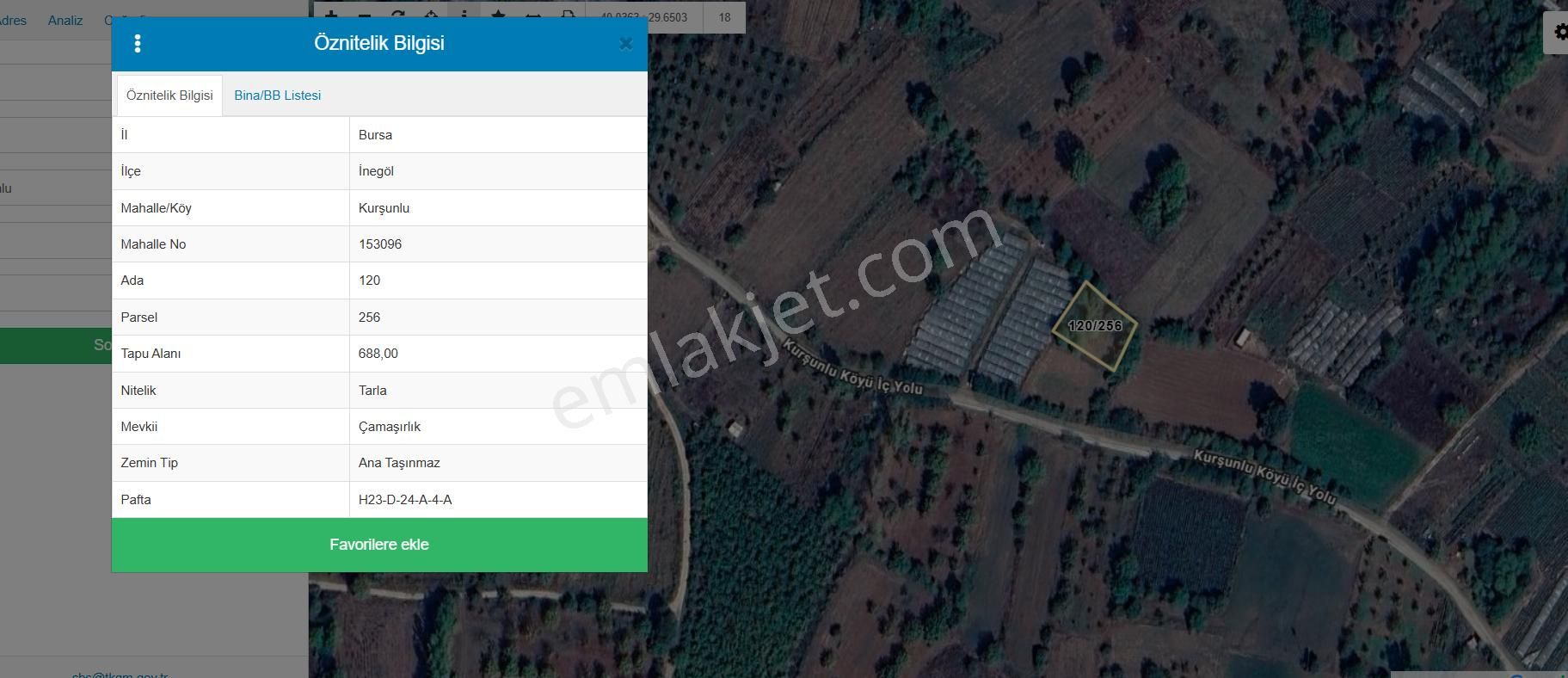 İnegöl Kurşunlu Satılık Tarla İnegölkurşunlu 688m2 Satılık Hobi Bahçesi (120/256)-kod No: Ht