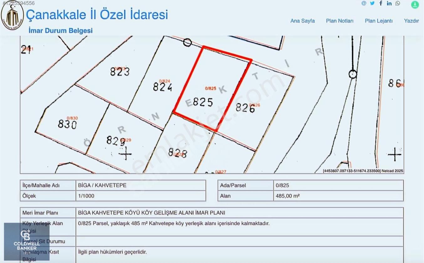 Çanakkale Biga Kahvetepe Köyü 485 M2 İmarlı Satılık Fırsat Arsa! - Görsel 14