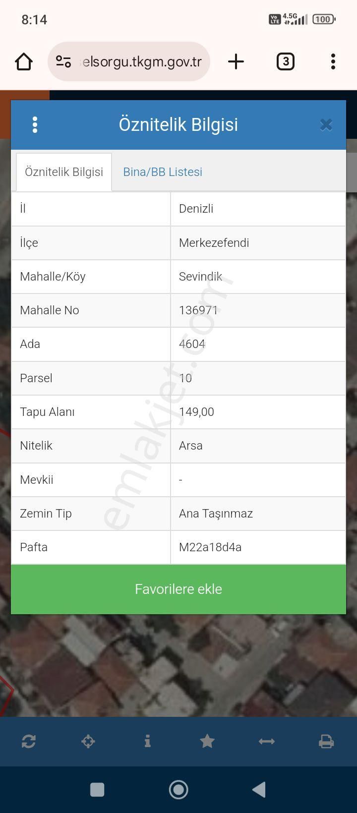 Merkezefendi Sevindik Satılık Konut İmarlı Denizli Yatırımlık Arsa